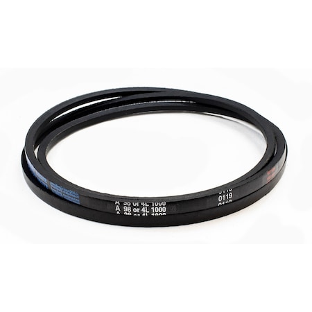 D&D A98/4L1000 Classical V-Belt, 100 in Outside Length, 1/2 in Top Width, 1 Ribs A98/4L1000